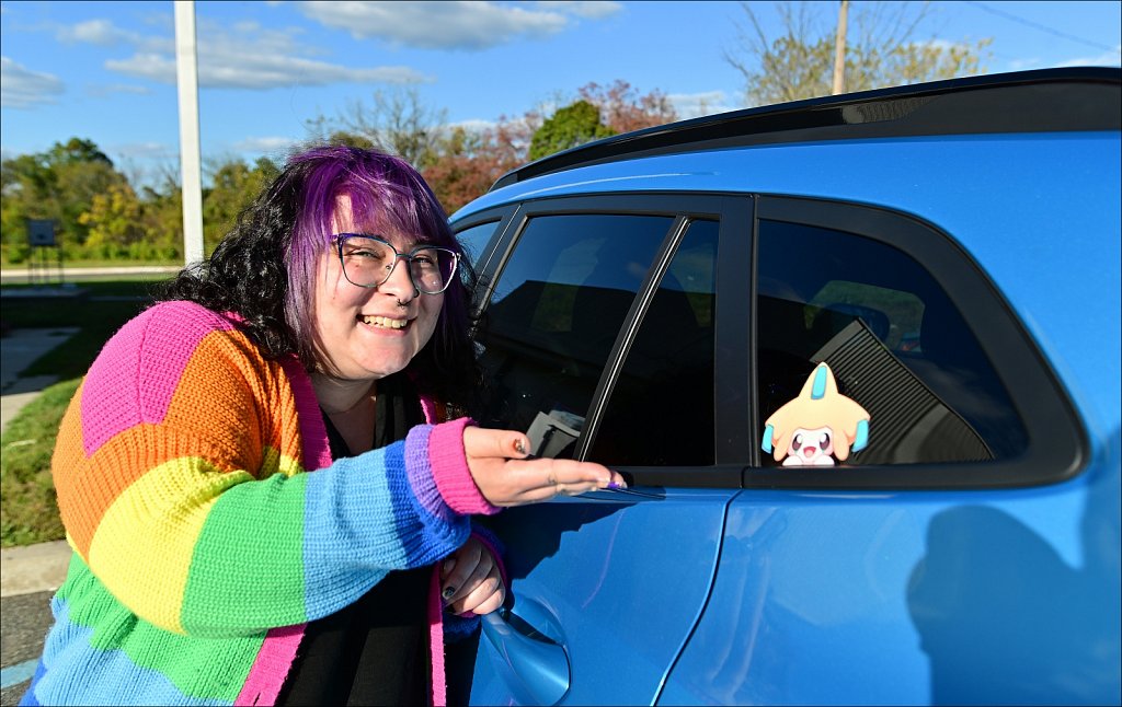 Cheyenne with her New Car